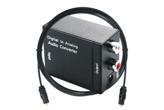 DAC 02 - konwerter audio digital > analog / wejście TOSLINK digital audio > wyjście 2 RCA L+R stereo
