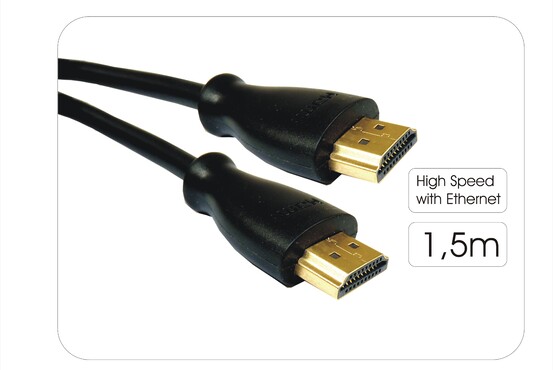 AC 050 - Przewód HDMI-HDMI High Speed Ethernet H.Q. wtyczki Gold 1,50 m