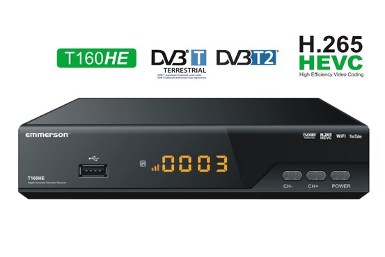 T 160 HE - Dekoder DVB-T2 H.265 HEVC z szybkim procesorem Mstar