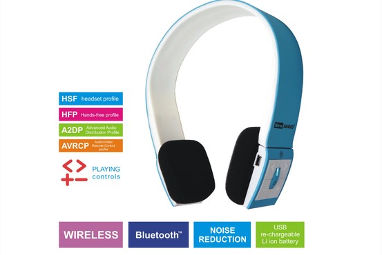 HE-550 BTL - Słuchawki bezprzewodowe Bluetooth 3.0 + EDR Hands Free, redukcja szumów, zasięg 10 m
