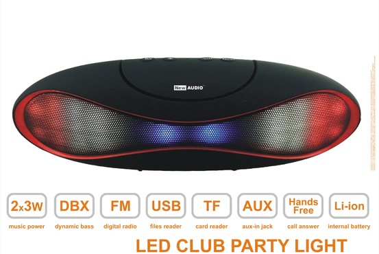 M-50 BTL - Głośnik dynamiczny USB/TF/Bluetooth™/Aux/Radio FM/Hands Free/ moc 2x3W, DBX Dynamic Bass, LED CLUB PARTY LIGHT