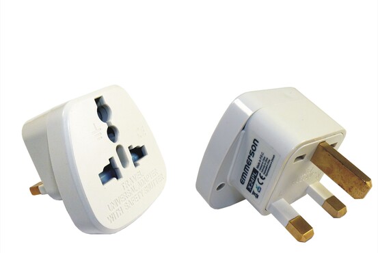 X24PL - adapter przejściówka zasilania PL/UK / gniazdo PL > wtyk UK / 110-250V AC