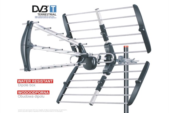 ANTV 244 - Aktywna antena zewnętrzna DVB-T/T2, wzmacniacz 20 dB, F/B 25 dB, długość 780 mm