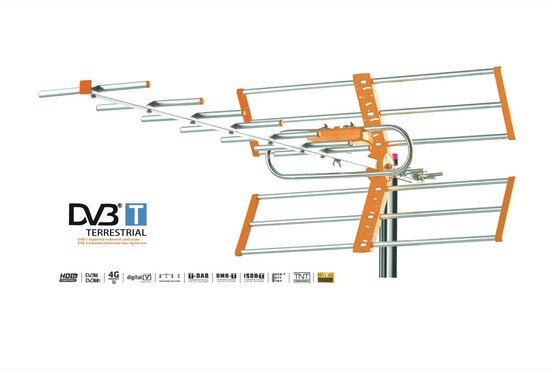 ANTV 224 - Aktywna antena zewnętrzna DVB-T/T2, wzmacniacz 25dB, długość 865 mm