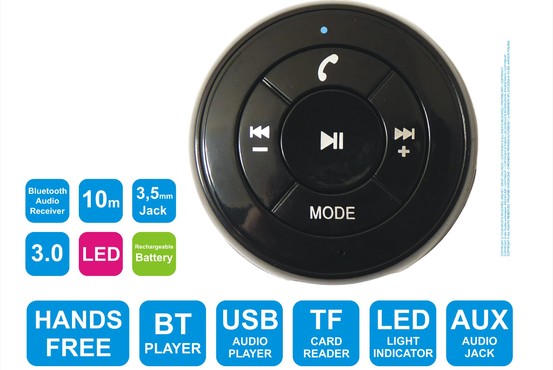 BC 1015 - odbiornik / odtwarzacz samochodowy Bluetooth - USB / TF / Hands Free / zasięg do 10m