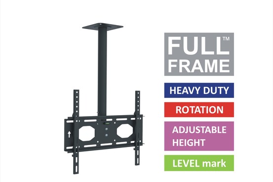 LHC-415 - uchwyt sufitowy LCD/Plasma/LED, VESA max 400 x 400, nachylenie, obrót, poziomica, wysokość regulowana do 900 mm
